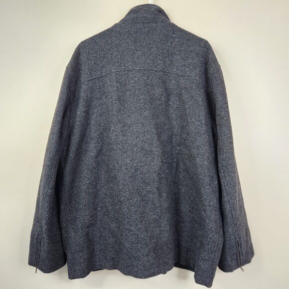 Vintage Faconnable Mens Wool Blend Full Zip Mock Neck Coat XL - Picture 3 of 9